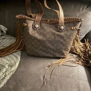 Louis Vuitton Brown Monogram Tote with Fringe
